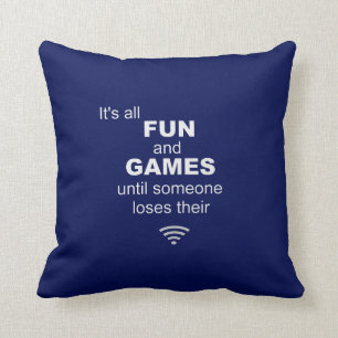 Losing WiFi Internet Pillow - Blue