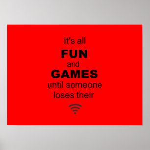 Losing WiFi Internet Poster - Red