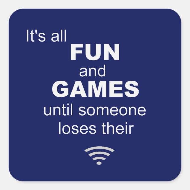 Losing WiFi Internet Sticker - Blue (Front)