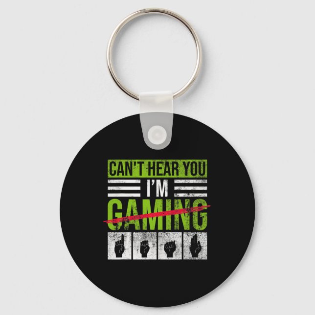 Loss Awareness And Deaf Pride Asl Hand Gesture  Key Ring (Front)