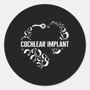 Loss Awareness Love Cochlear Implant Asl Hearing D Classic Round Sticker