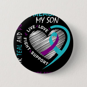 Loss Child In Memory Of My Son Suicide Awareness P 6 Cm Round Badge