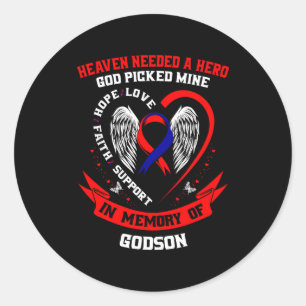 Loss In Memory Of Godson Chd Awareness Month Graph Classic Round Sticker