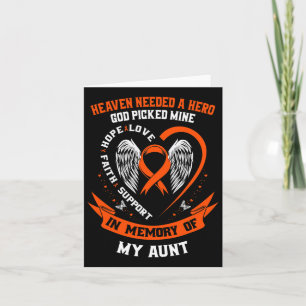 Loss In Memory Of My Aunt Leukaemia Awareness Memo Card