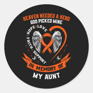 Loss In Memory Of My Aunt Leukaemia Awareness Memo Classic Round Sticker