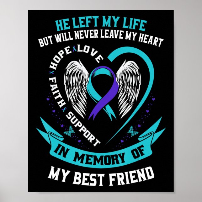 Loss In Memory of my Best Friend Suicide Awareness Poster (Front)