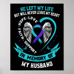 Loss In Memory Of My Husband Suicide Awareness Wom Poster