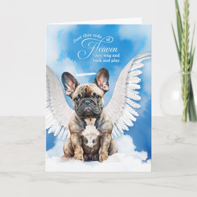 Loss of a Brindle French Bulldog Pet Sympathy Card (Front)