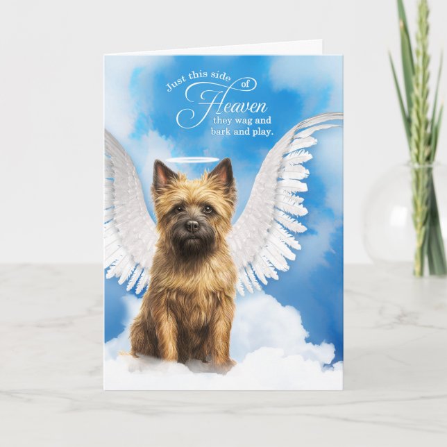 Loss of a Cairn Terrier Dog Angel Pet Sympathy Card (Front)