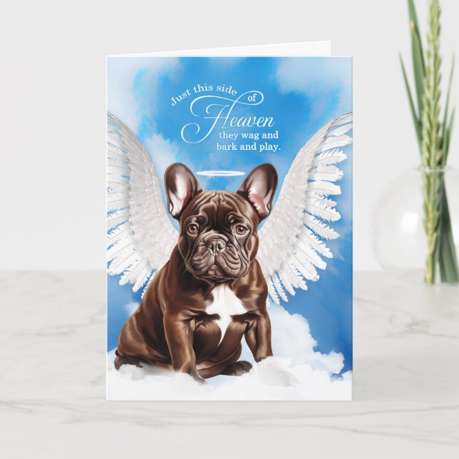Loss of a Chocolate French Bulldog Pet Sympathy Card (Front)
