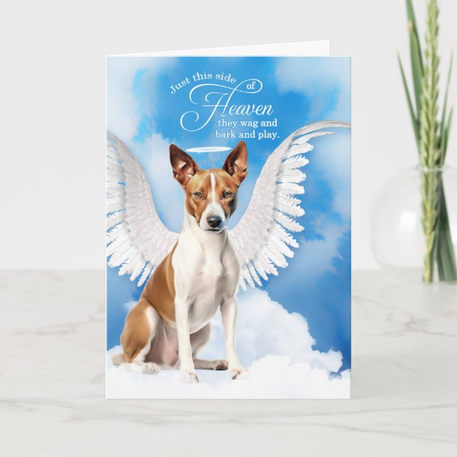 Loss of a Dog Basenji Angel Dog Pet Sympathy Card (Front)