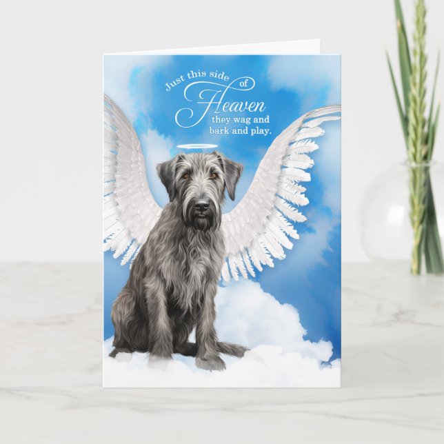 Loss of a Dog Irish Wolfhound Angel Pet Sympathy Card (Front)