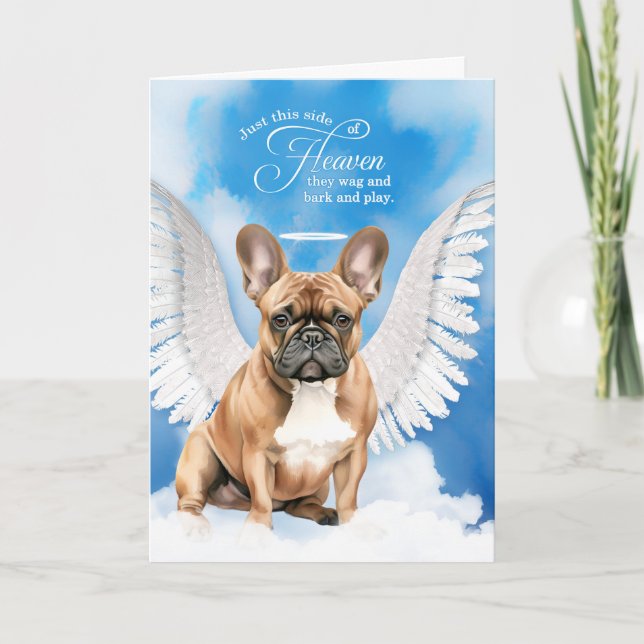 Loss of a Fawn or Tan French Bulldog Pet Sympathy Card (Front)