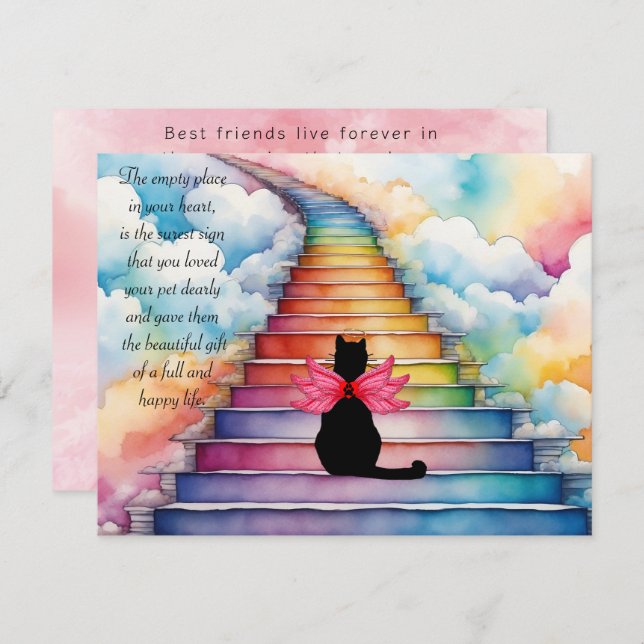 Loss of a Pet Cat Sympathy Greeting Card (Front/Back)