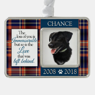 Loss of a Pet Custom Memorial Dog Silver Plated Framed Ornament