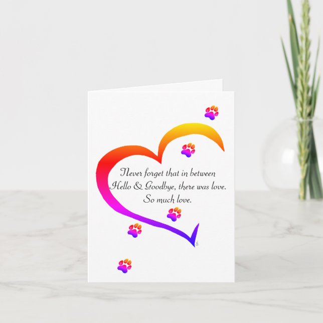 Loss of a Pet Sympathy Greeting Card (Front)