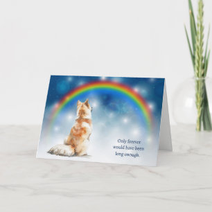 Loss of Akita Dog Night Lights Rainbow Sympathy Holiday Card
