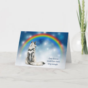 Loss of Alaskan Malamute Dog Night Lights Sympathy Holiday Card