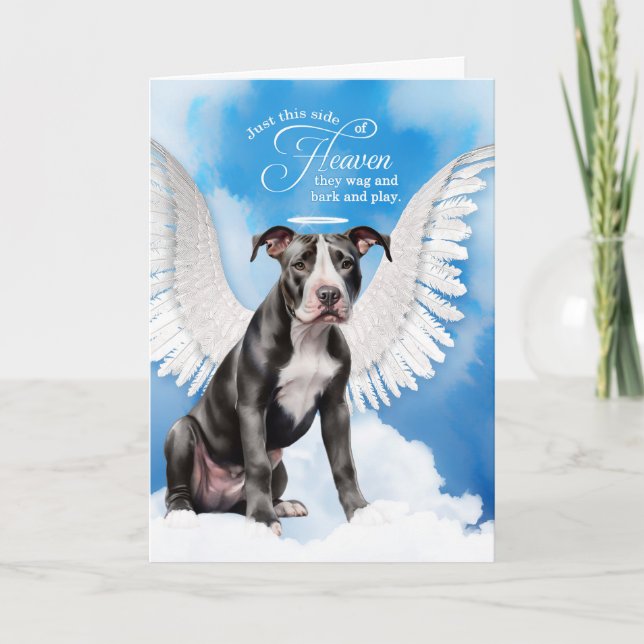 Loss of an Black Staffordshire Dog Pet Sympathy Card (Front)