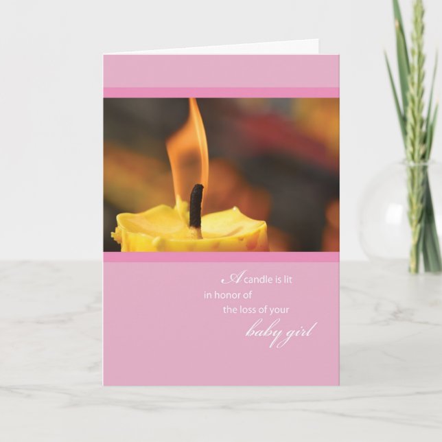 Loss of Baby Girl Candle Card (Front)