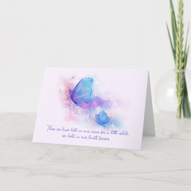Loss of Baby Infant Child Stillborn Butterfly Note Card (Front)