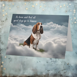 Loss of Basset Hound Dog Heaven Sympathy Card