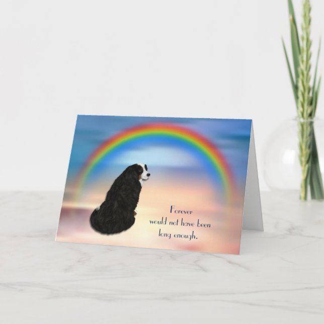 Loss of Bernese Mountain Dog Rainbow Sympathy Card (Front)