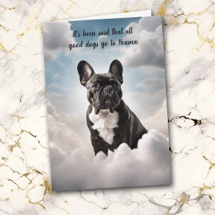 Loss of Black French Bulldog Heaven Sympathy Card