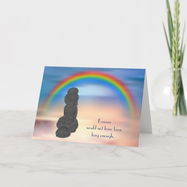 Loss of Black Poodle Rainbow Sympathy Card (Front)