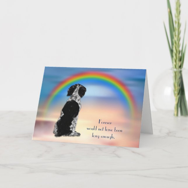 Loss of Black Spaniel Rainbow Sympathy Card (Front)