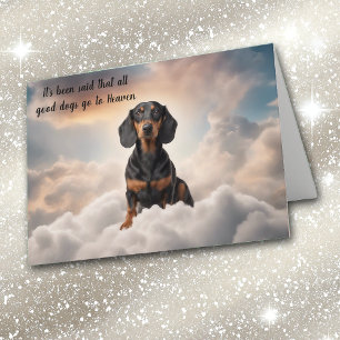 Loss of Black Tan Dachshund Dog Heaven Sympathy Holiday Card