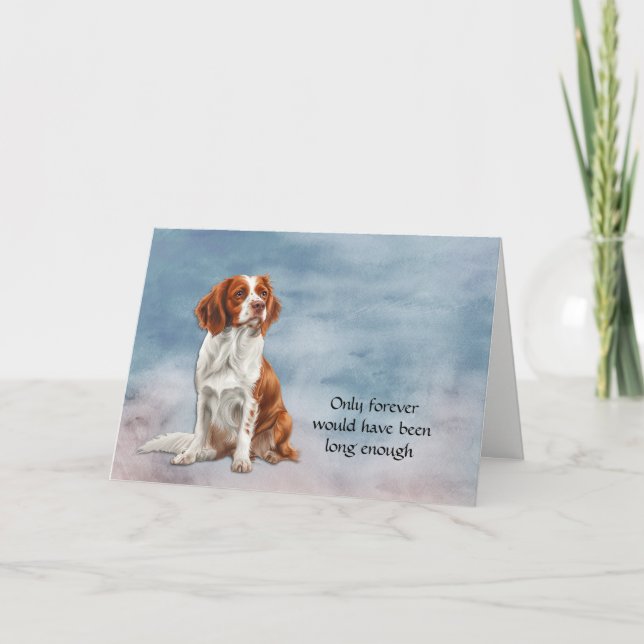 Loss of Brittany Dog Sympathy Condolence Card (Front)