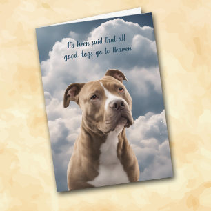 Loss of Brown Pitbull Dog Heaven Sympathy Card