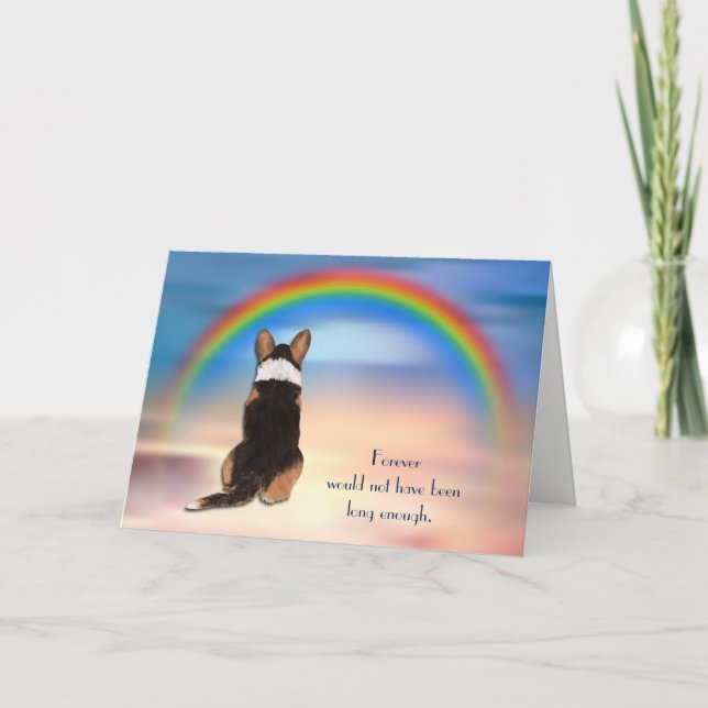 Loss of Cardigan Corgi Rainbow Sympathy Card (Front)