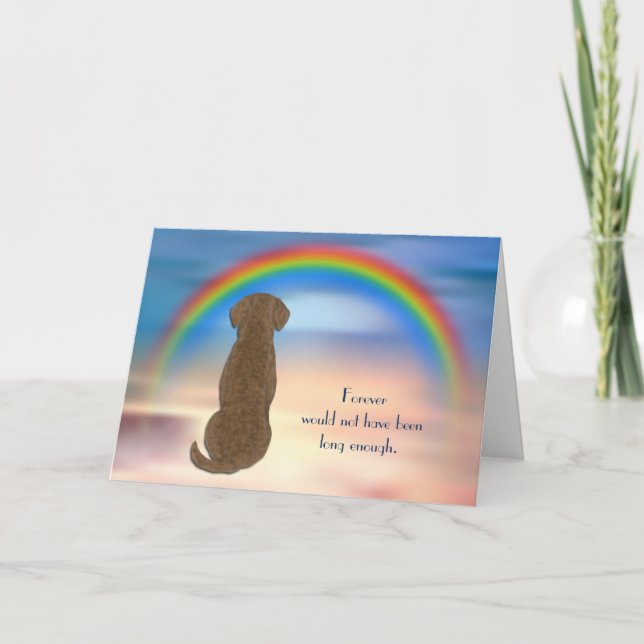 Loss of Chesapeake Bay Retriever Rainbow Sympathy Holiday Card (Front)