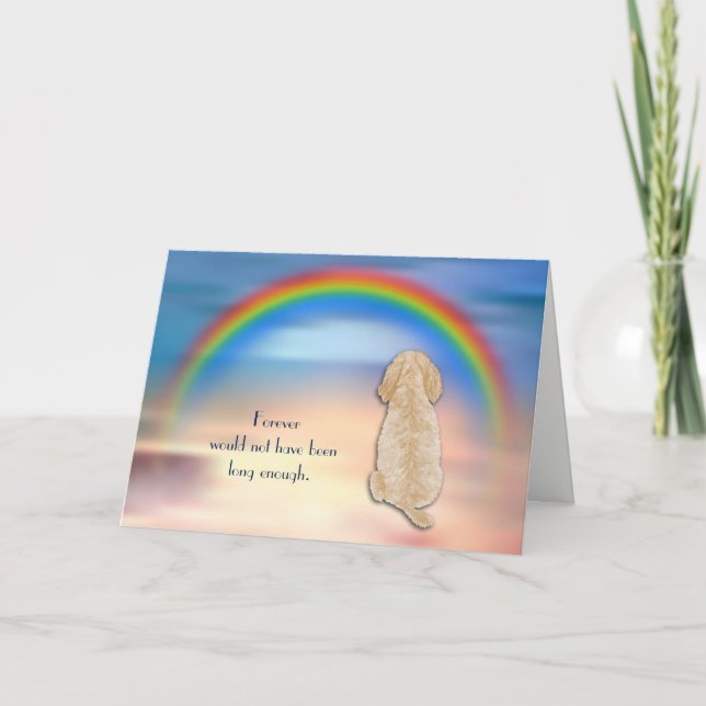 Loss of Cockapoo Rainbow Sympathy Card (Front)