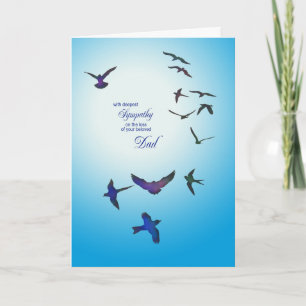 Loss of dad, sympathy card, flying birds card