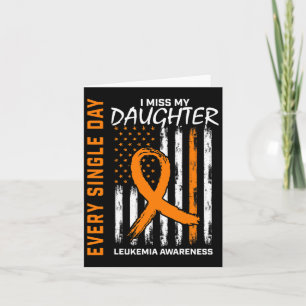 Loss Of Daughter Leukaemia Awareness American Flag Card
