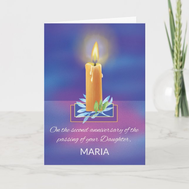 Loss of Daughter Second Anniversary Religious Card (Front)