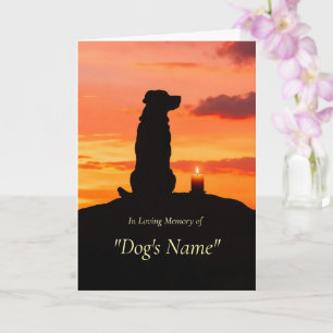 Loss of Dog Pet Sympathy Sunset Memorial Card