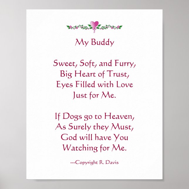 Loss of Dog Sympathy Poster (Front)