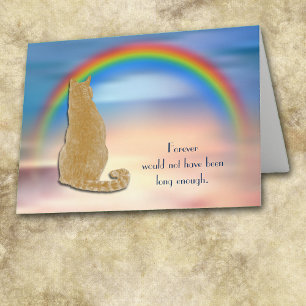 Loss of Ginger Cat Rainbow Sympathy Card