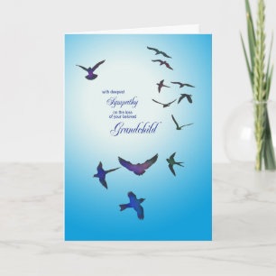 Loss of grandchild, sympathy card, flying birds card