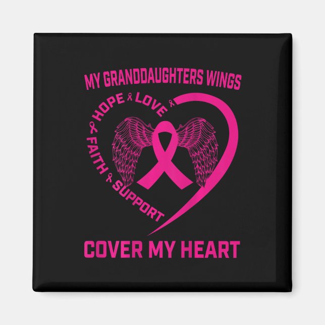 Loss Of Granddaughter Breast Cancer Heart Wings Ck Magnet (Front)