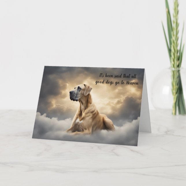Loss of Great Dane Dog Heaven Sympathy Holiday Card (Front)