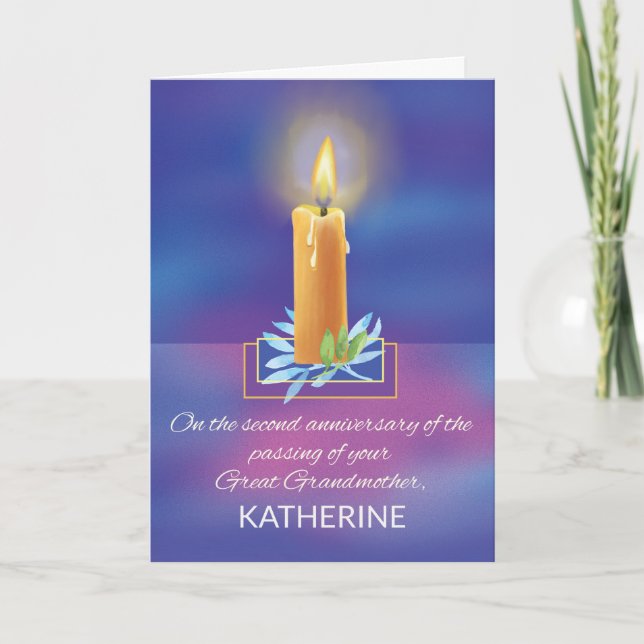 Loss of Great Grandmother Second Anniversary Card (Front)