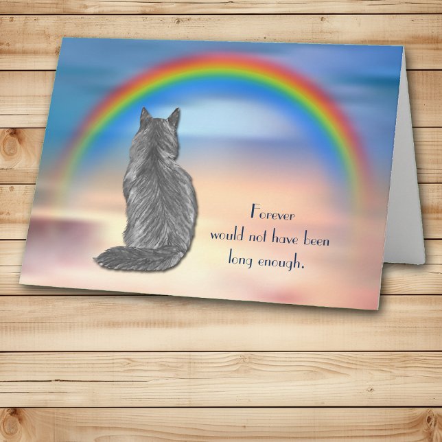 Loss of Grey Cat Rainbow Sympathy Card (Creator Uploaded)