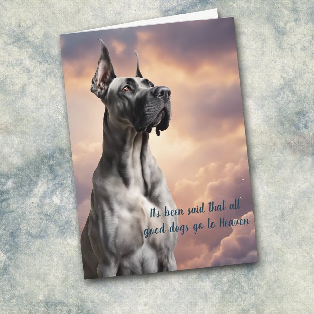 Loss of Grey Great Dane Dog Heaven Sympathy Card (Creator Uploaded)