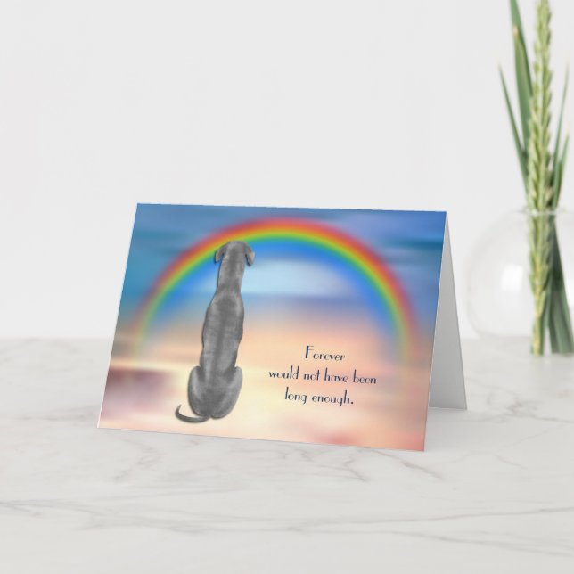 Loss of Greyhound Dog Rainbow Sympathy Card (Front)