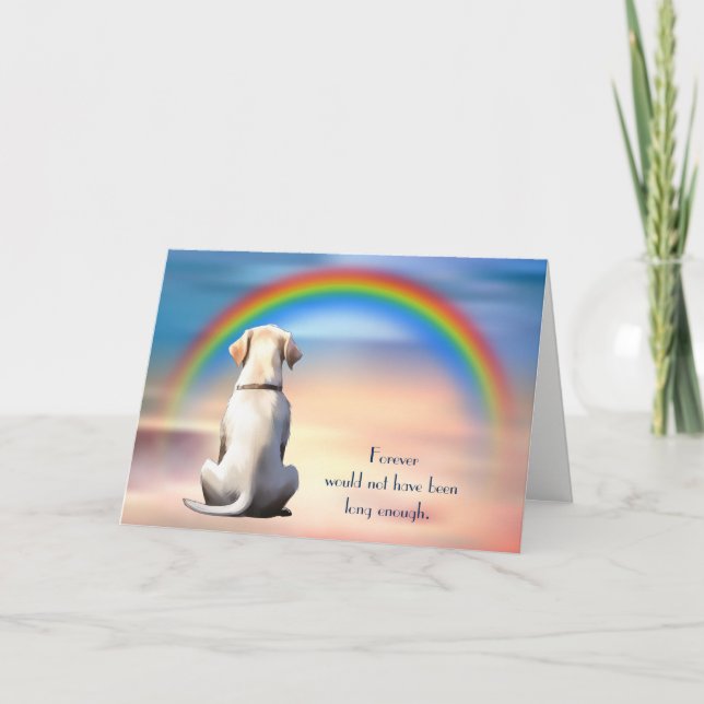 Loss of Light Yellow Lab Rainbow Sympathy Card (Front)